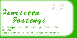 henrietta postenyi business card